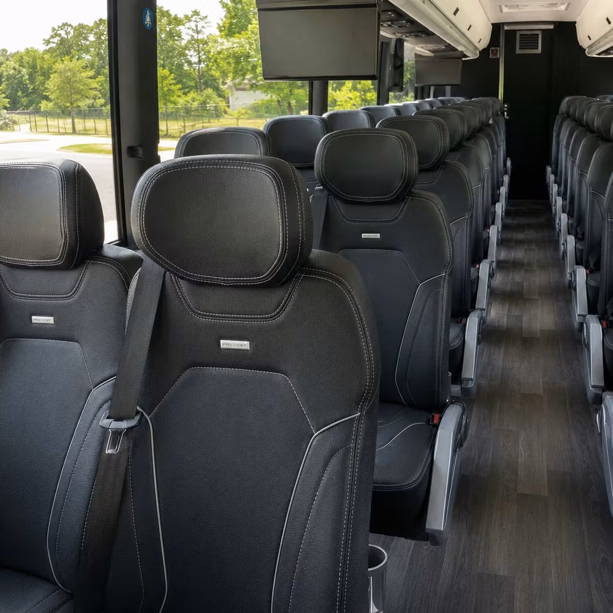 56 passenger charter bus inside