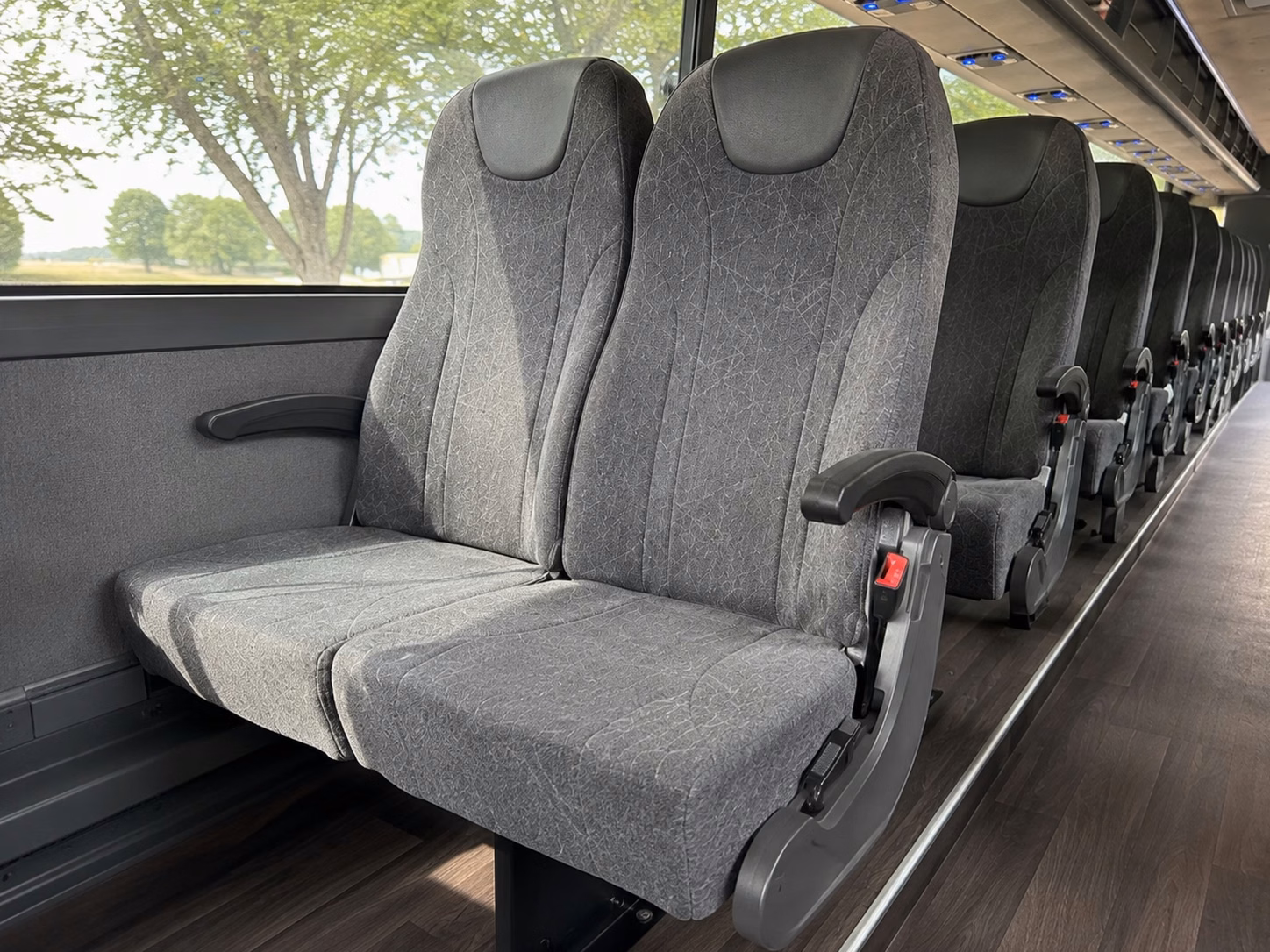 portland charter bus rental interior